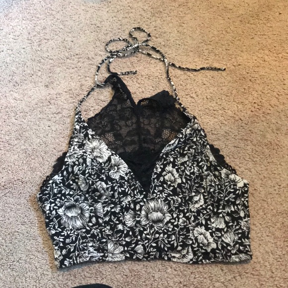 Free People Tops - Free People halter lace floral crop top